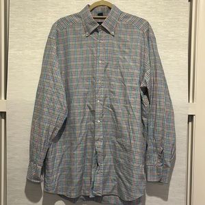 Jeff Rose Italy 100% Cotton Button Down XL Multi color plaid